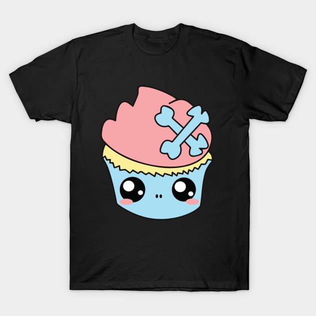 Kawaii Sugar Skull Cupcake Tee T-Shirt by wimsicalifornia